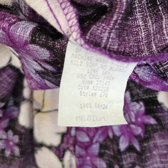 Vintage Hilo Hattie The Hawaiian Original Size M Purple Floral Maxi Muumuu Dress - Picture 6 of 6